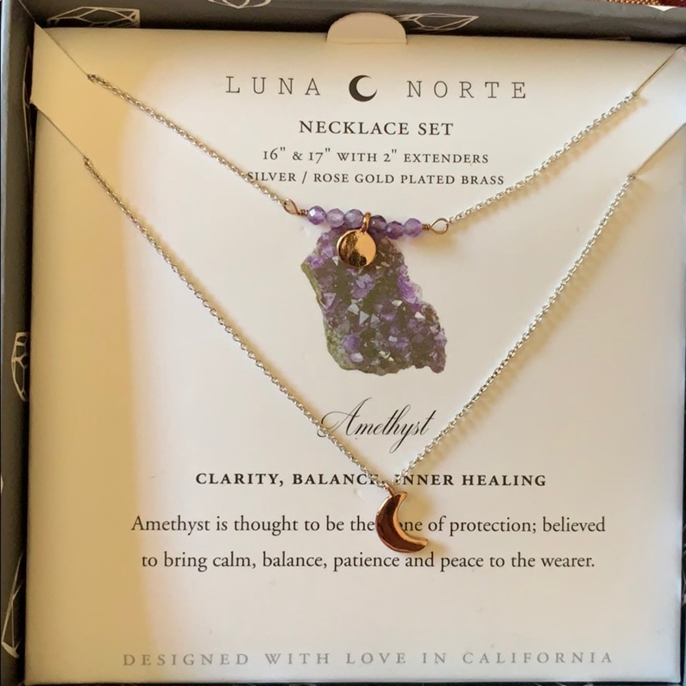 Luna Norte Amethyst Necklace Set 16”